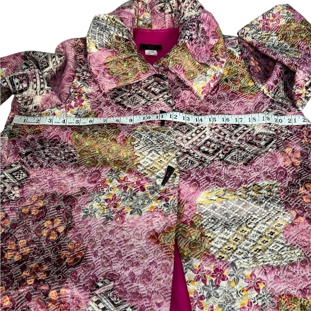 I.C.Collection Women Medium Shimmery Multicolor Swing Jacket Wired Collar - Picture 5 of 8